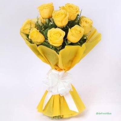 Yellow Roses Bouquets -10 Rosed
